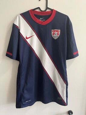 USMNT 2010 Away Jersey Nike Dri-FIT Navy Sash World Cup USA Era Size Large